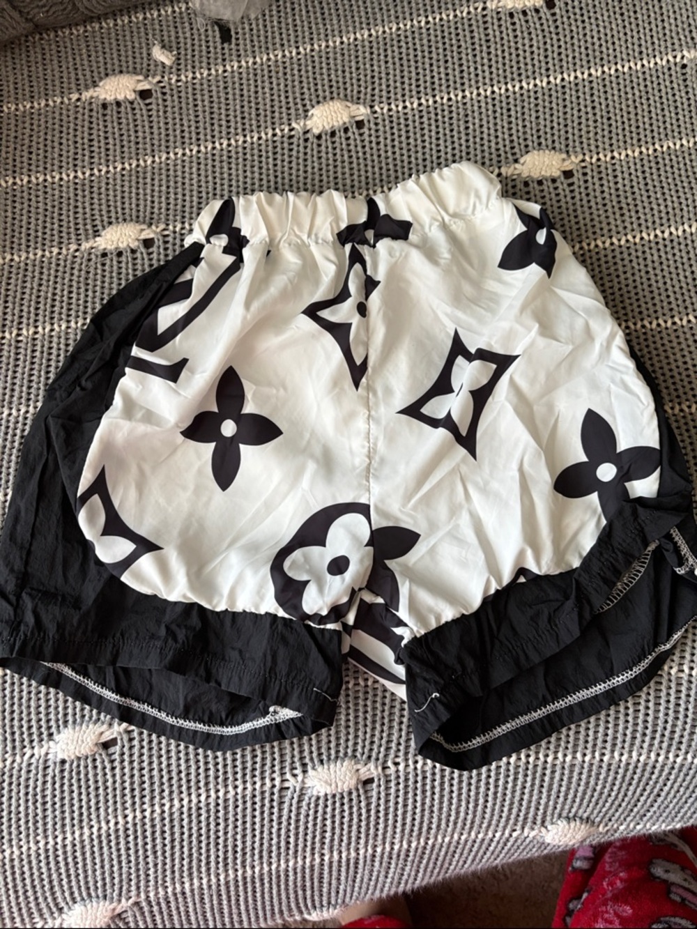 Black & White Floral Print Boys  Lounge Shorts